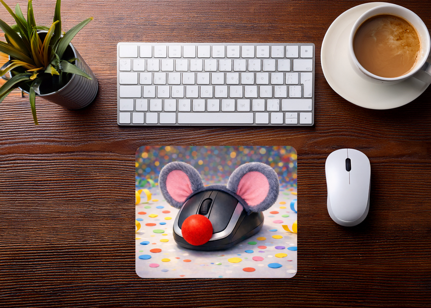 Mauspad Karneval Maus personalisierbar mit Name oder Wunschtext – Produktbild 2