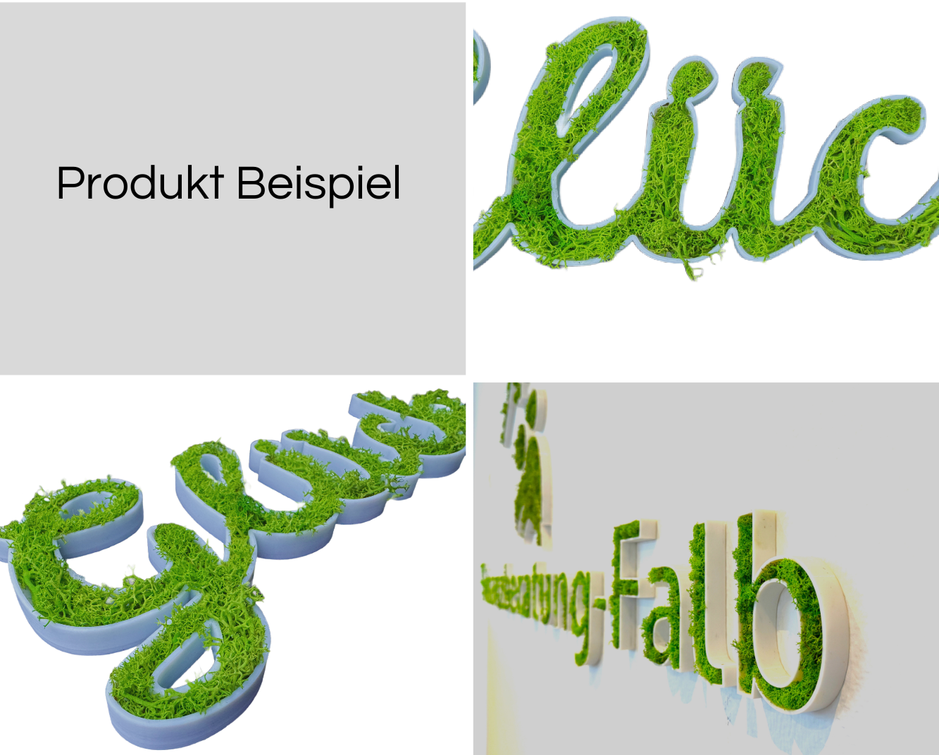 Moos Schriftzug „Kreativ“ – 34×9 cm | Natur Deko aus konserviertem Moos