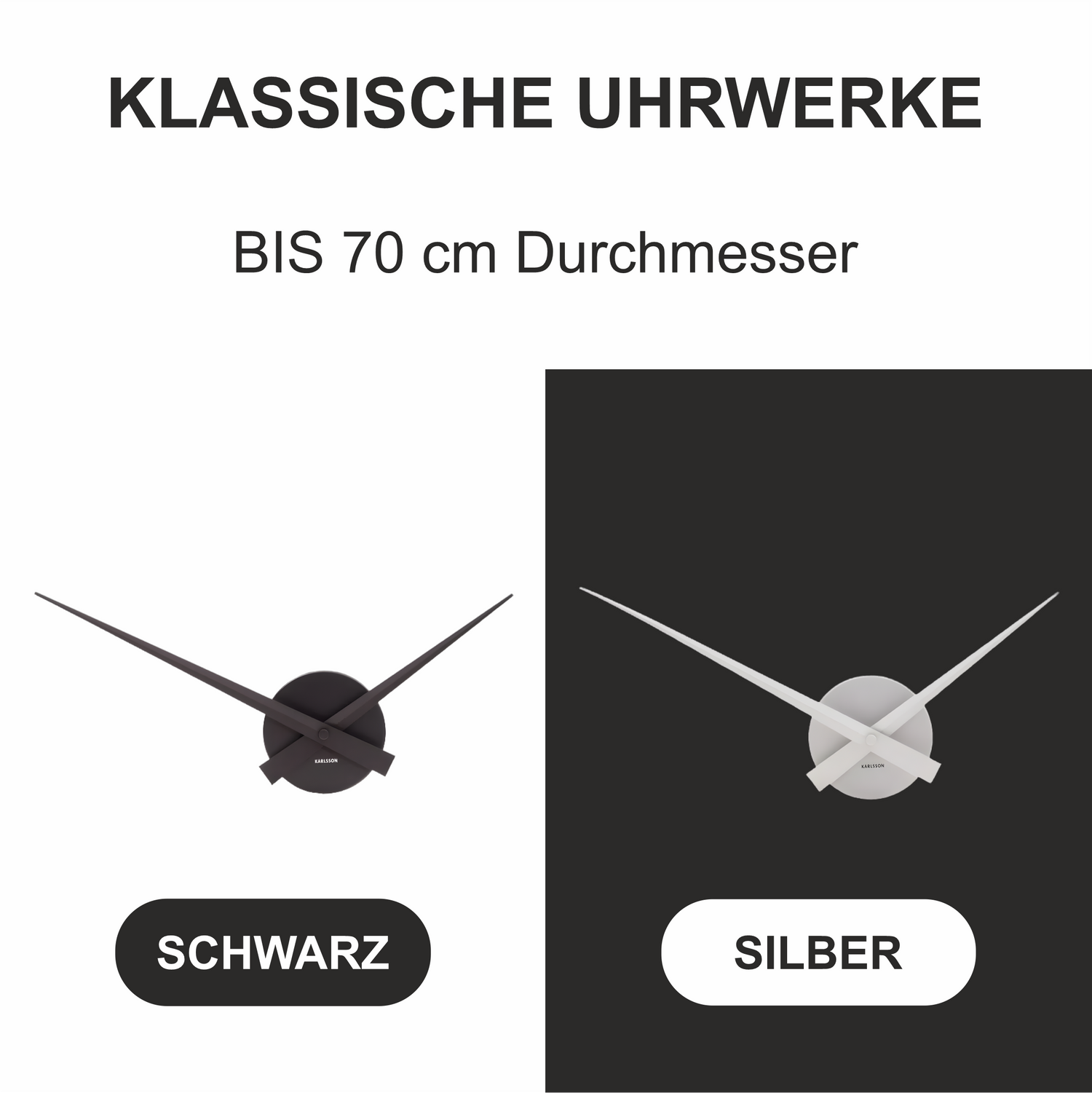 Karlsson Uhrwerke für Uhren bis ca. 70 cm