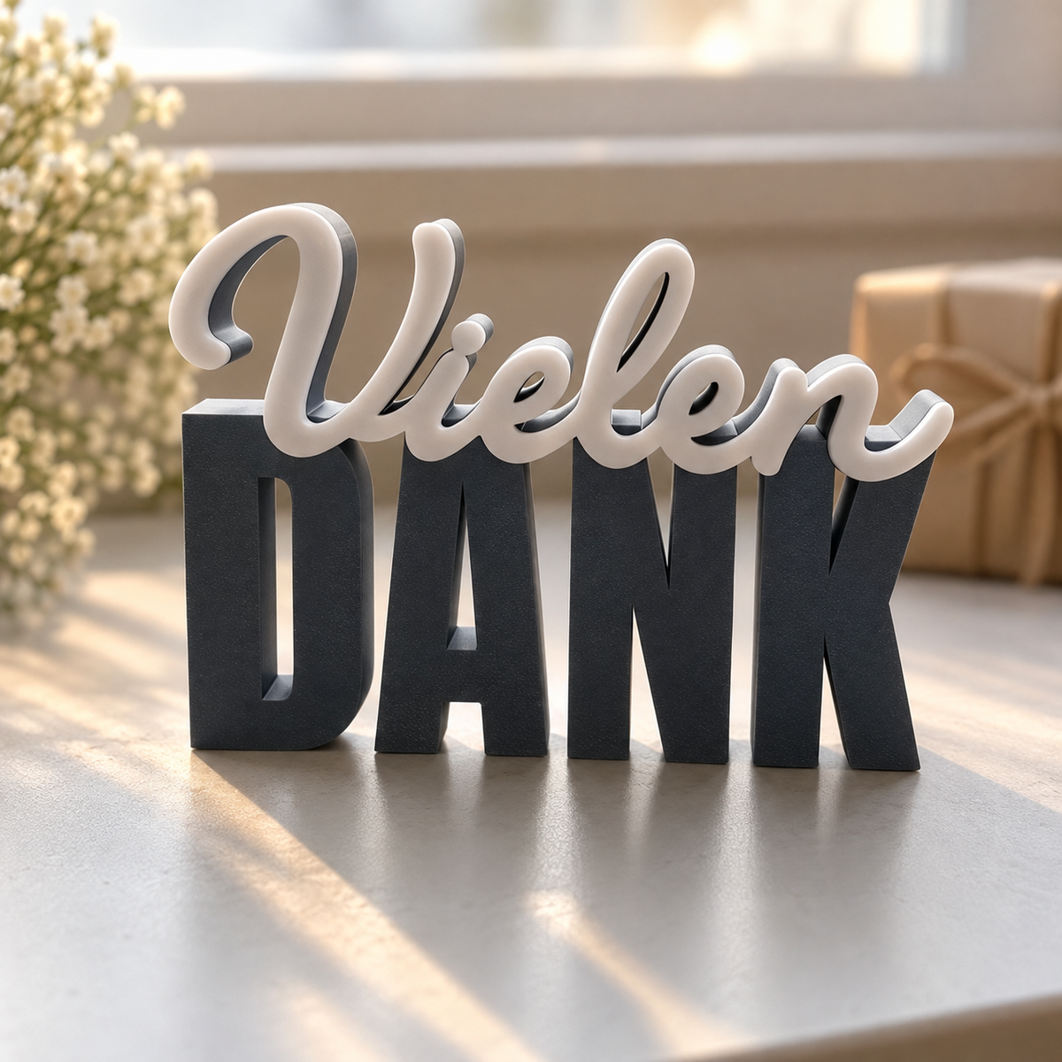 3D Schriftzug Vielen Dank zum Aufstellen – Produktansicht