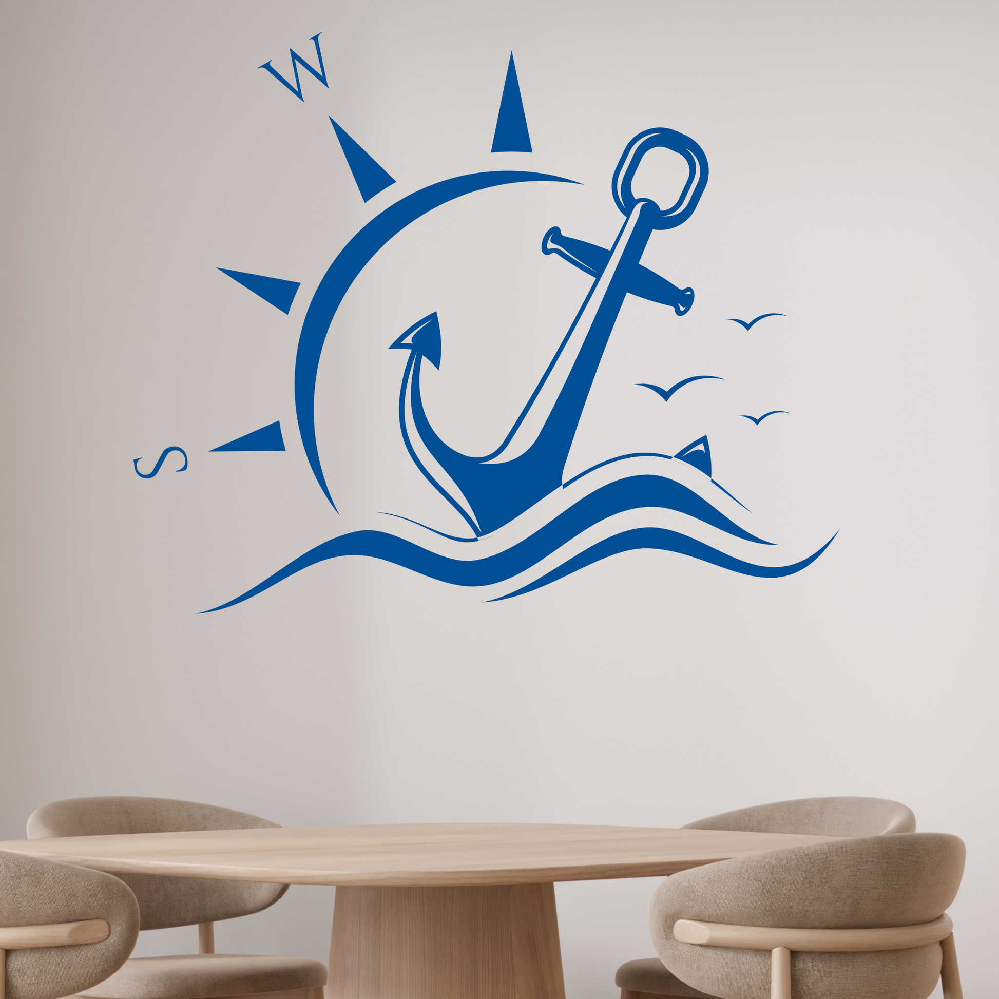 Wandtattoo Anker maritim Motivansicht in Folienoptik