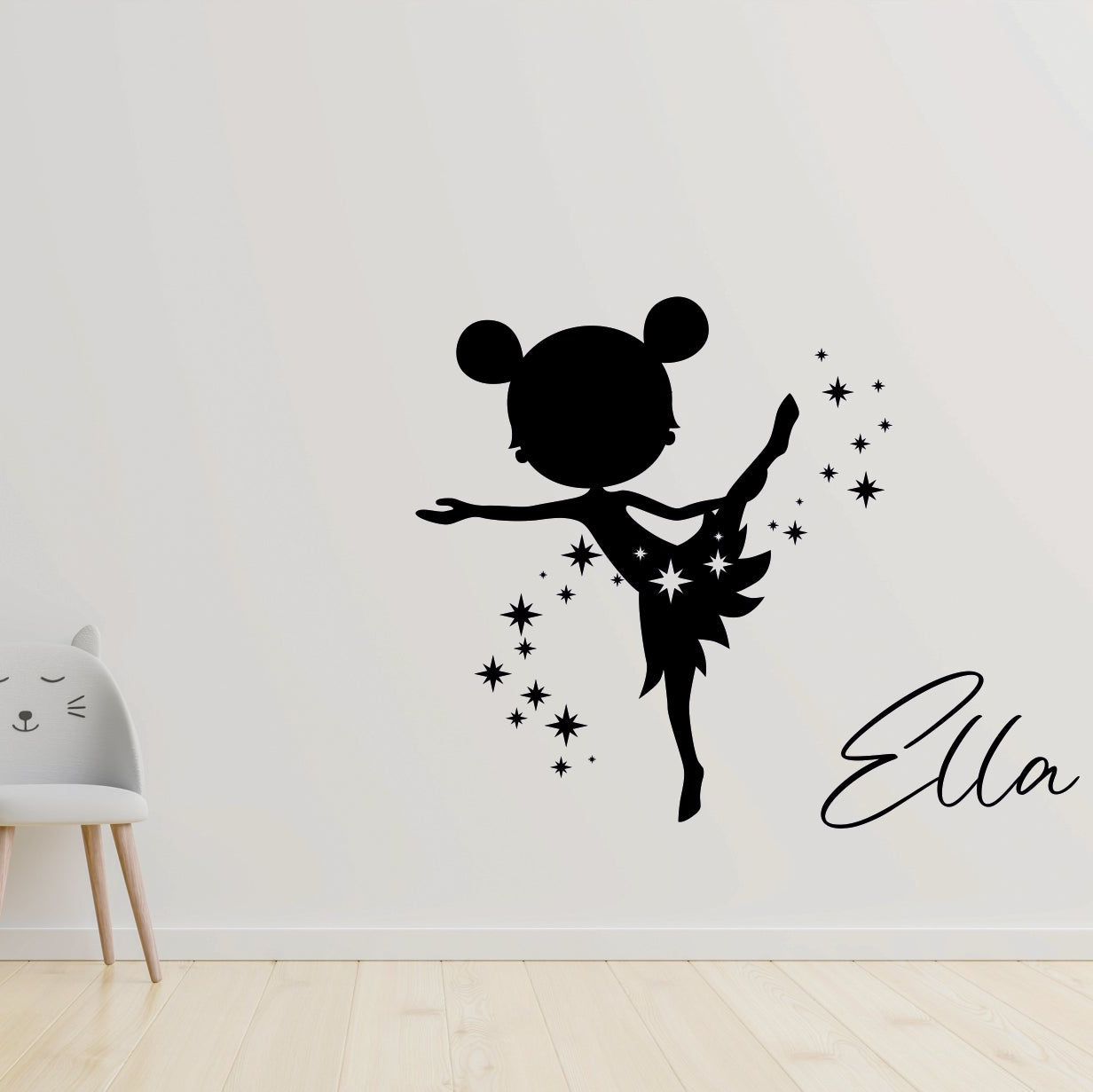 Wandtattoo Ballerina mit Namen – personalisiert