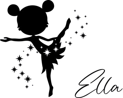 Wandtattoo Ballerina mit Namen – personalisiert
