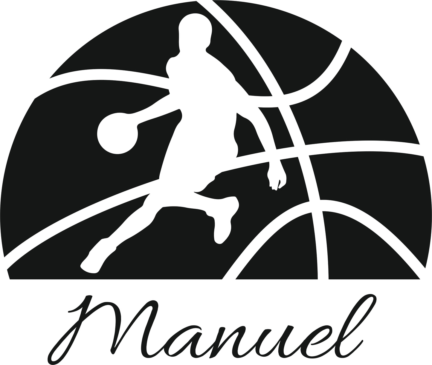 Wandtattoo Basketballspieler mit Namen – personalisiert