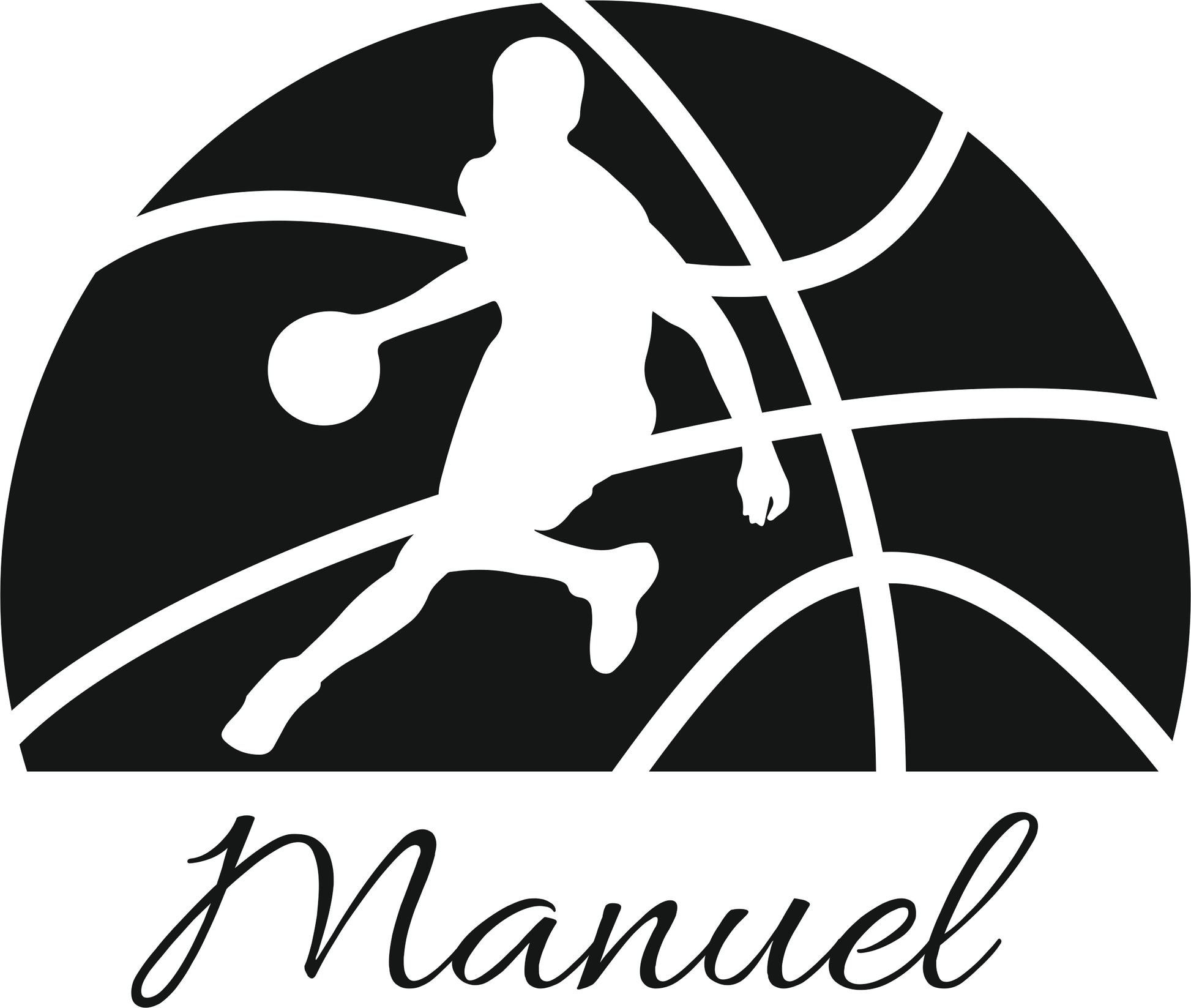 Wandtattoo Basketballspieler mit Namen – personalisiert
