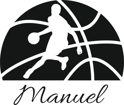Wandtattoo Basketballspieler mit Namen – personalisiert