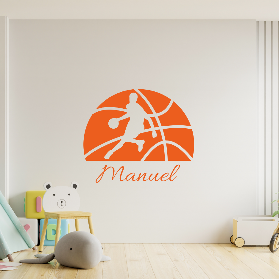 Wandtattoo Basketballspieler mit Namen – personalisiert