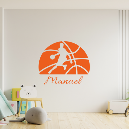 Wandtattoo Basketballspieler mit Namen – personalisiert