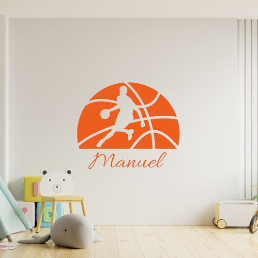 Wandtattoo Basketballspieler mit Namen – personalisiert