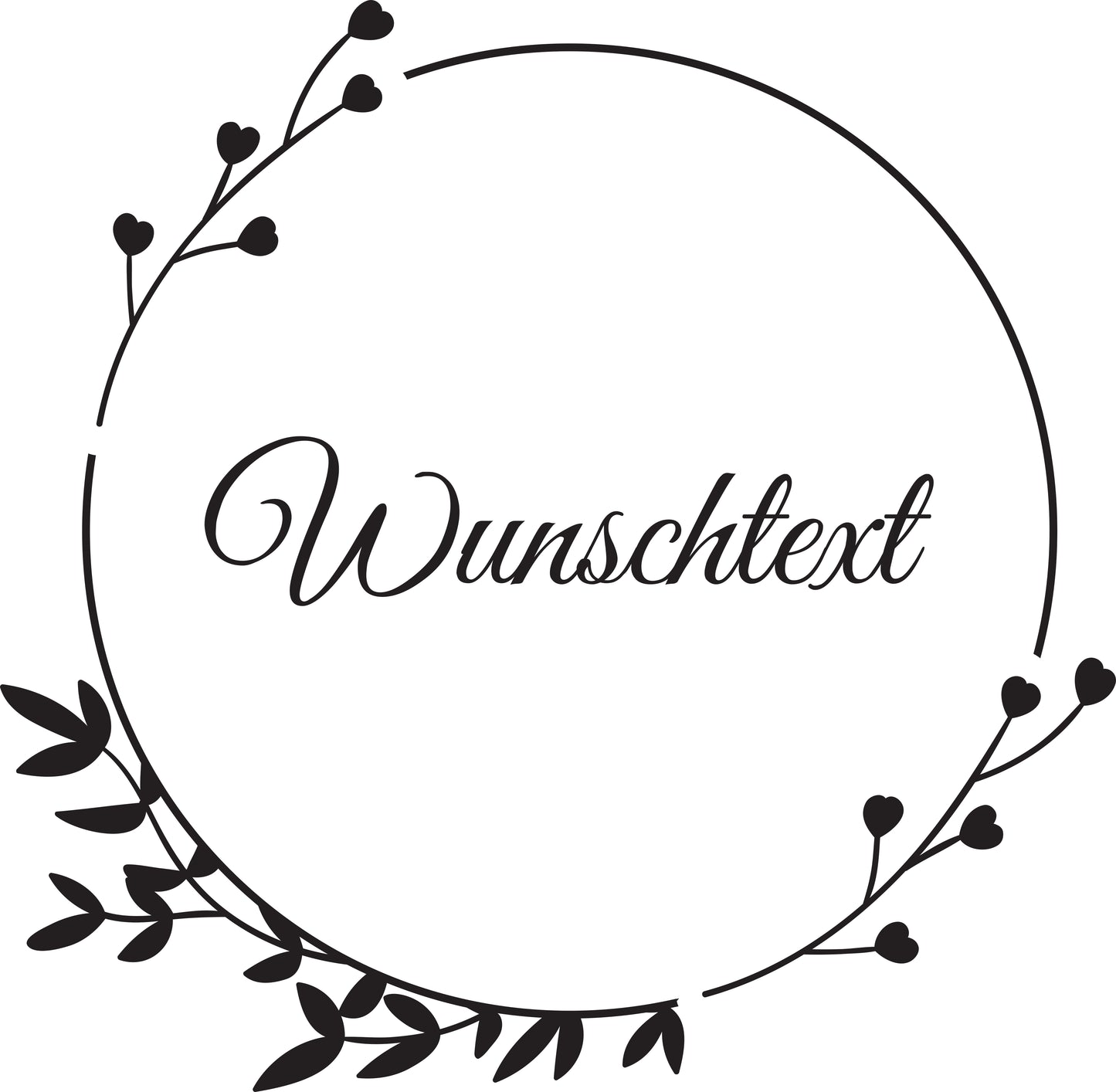 Wandtattoo Blumenkranz mit Wunschtext – personalisiert