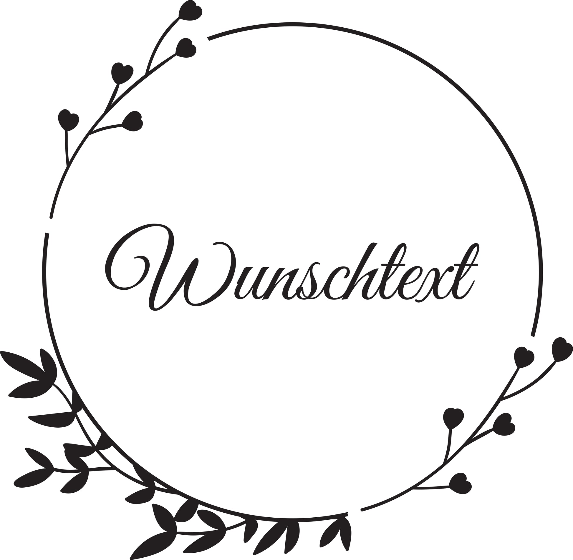 Wandtattoo Blumenkranz mit Wunschtext – personalisiert