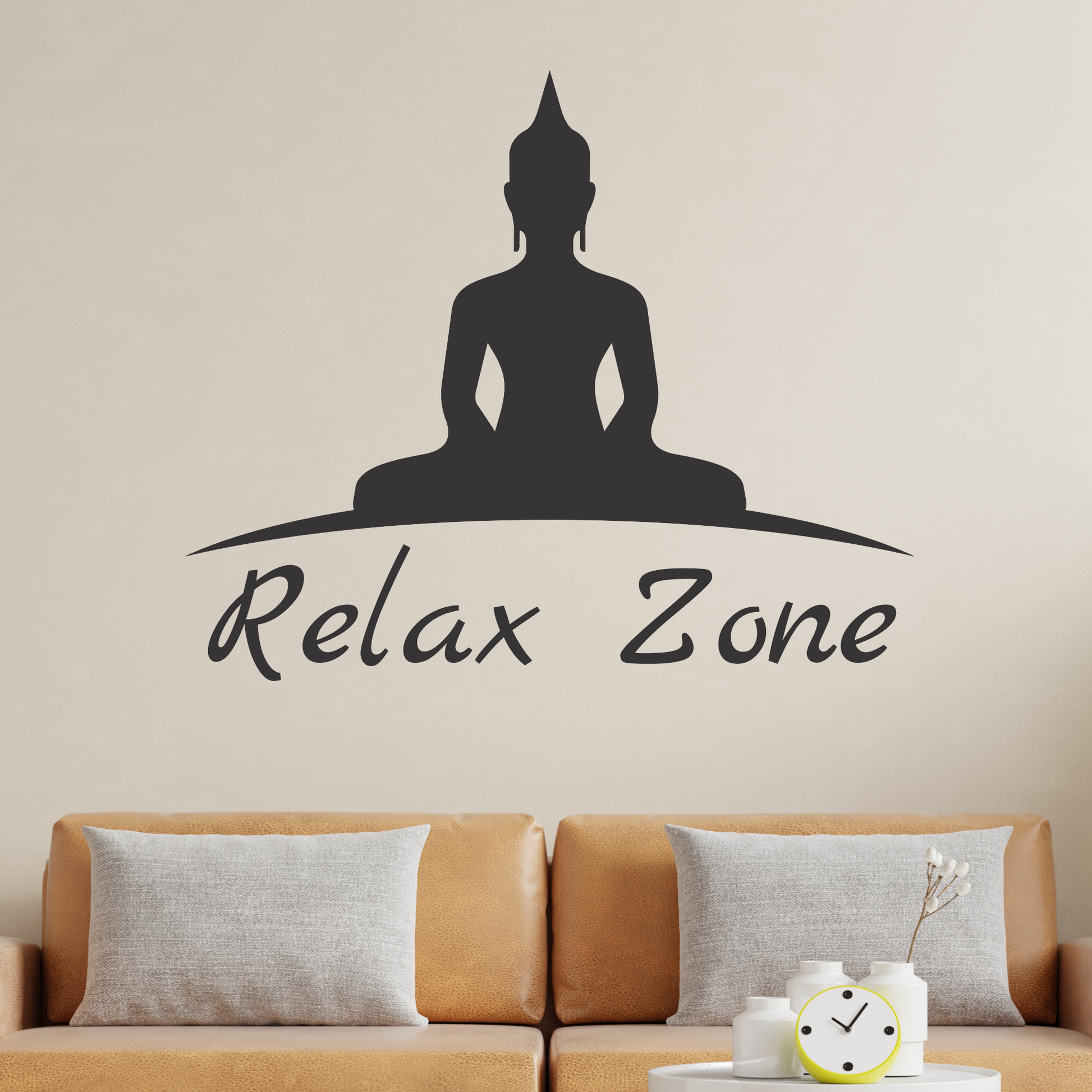 Wandtattoo Buddha Relax Zone Motivansicht in Folienoptik