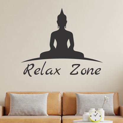Wandtattoo Buddha Relax Zone Motivansicht in Folienoptik