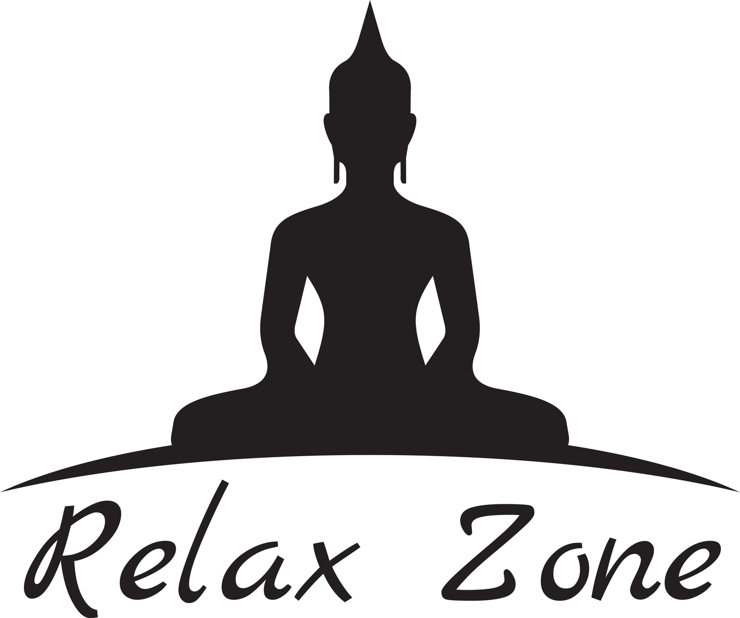 Wandtattoo Buddha Relax Zone als Wanddeko im Wohnraum