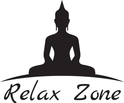 Wandtattoo Buddha Relax Zone als Wanddeko im Wohnraum