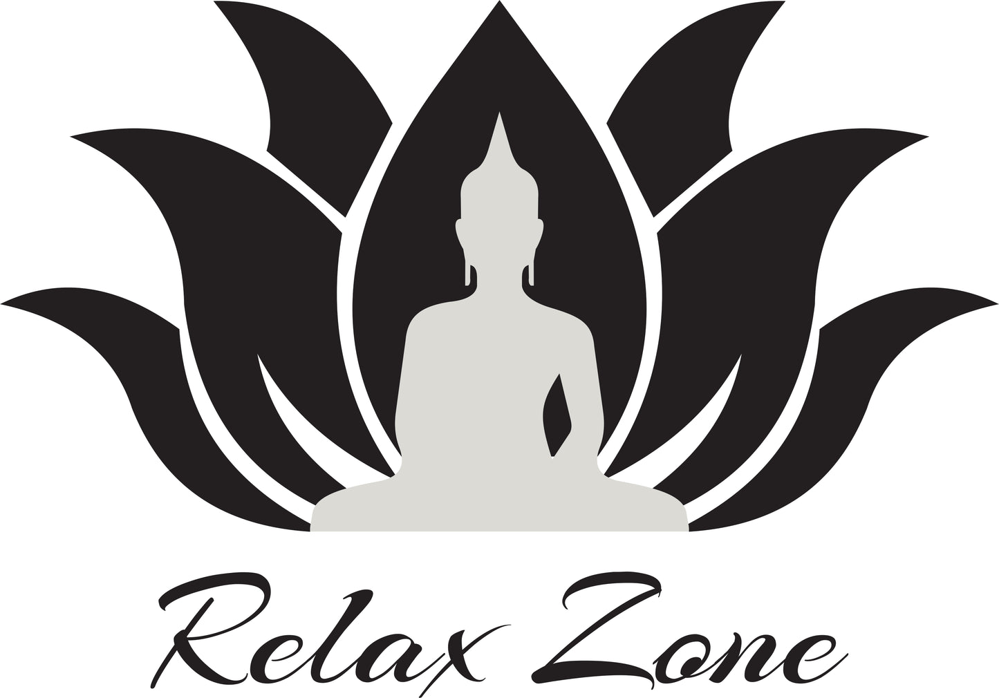 Wandtattoo Buddha mit Lotusblume als Wanddeko im Wohnraum