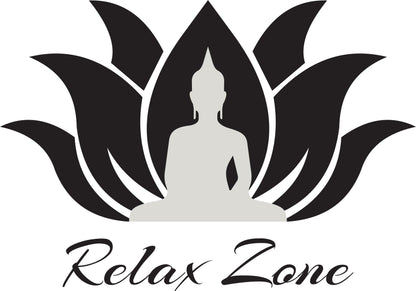 Wandtattoo Buddha mit Lotusblume als Wanddeko im Wohnraum