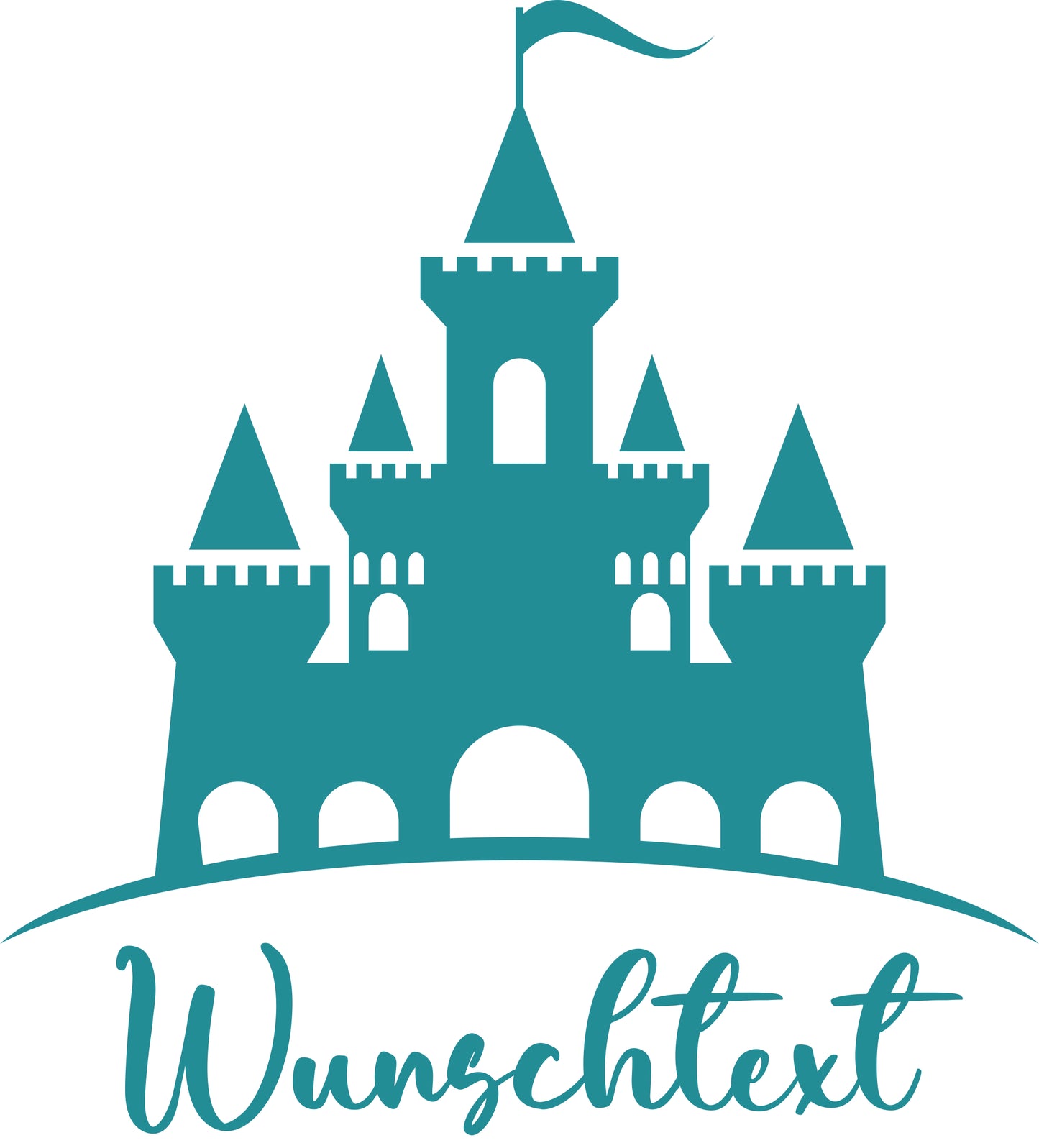 Wandtattoo Burg mit Wunschtext – personalisiert