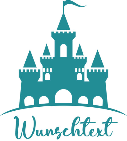 Wandtattoo Burg mit Wunschtext – personalisiert