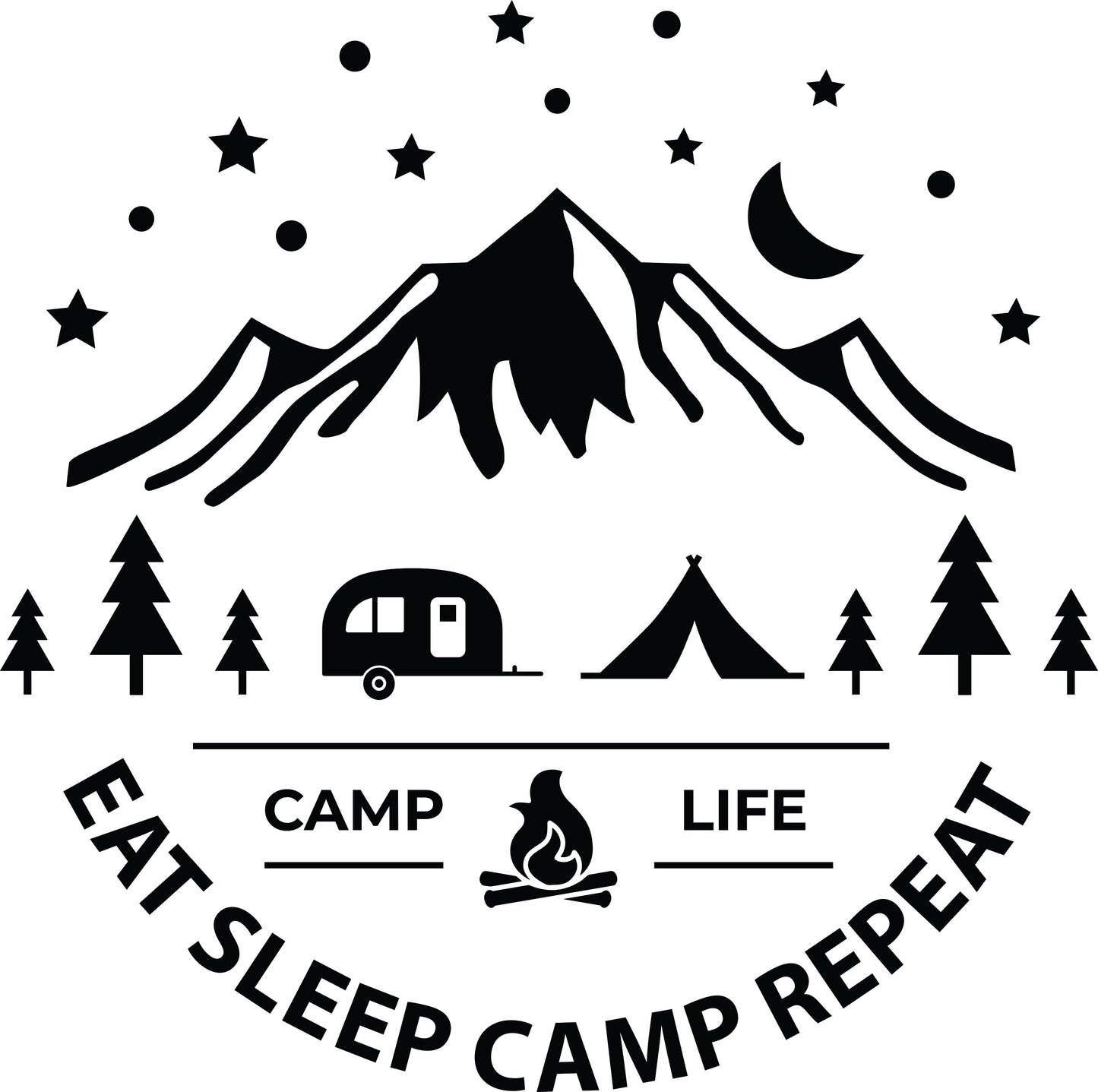 Wandtattoo Camping als Wanddeko im Wohnraum