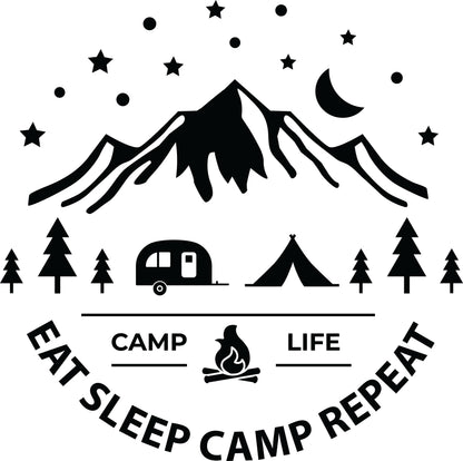 Wandtattoo Camping als Wanddeko im Wohnraum