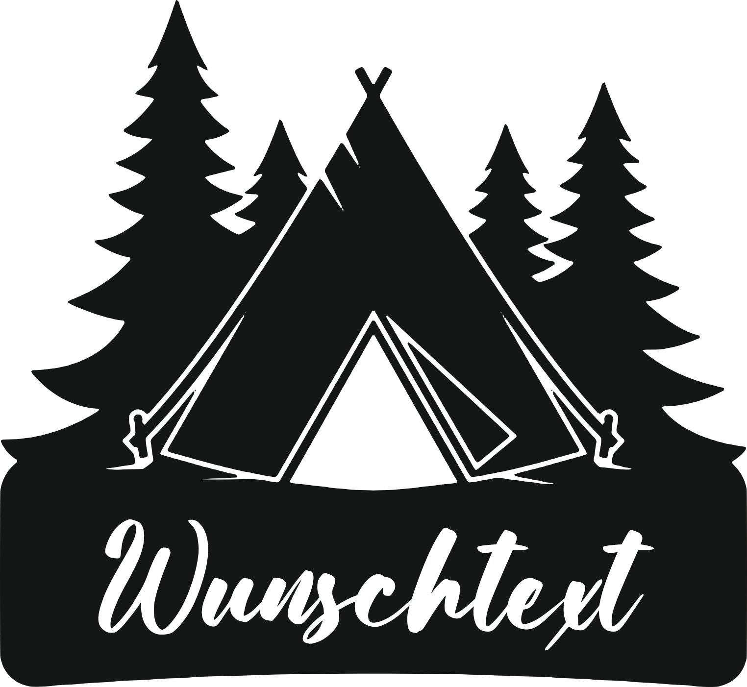 Wandtattoo Camping mit Wunschtext – personalisiert