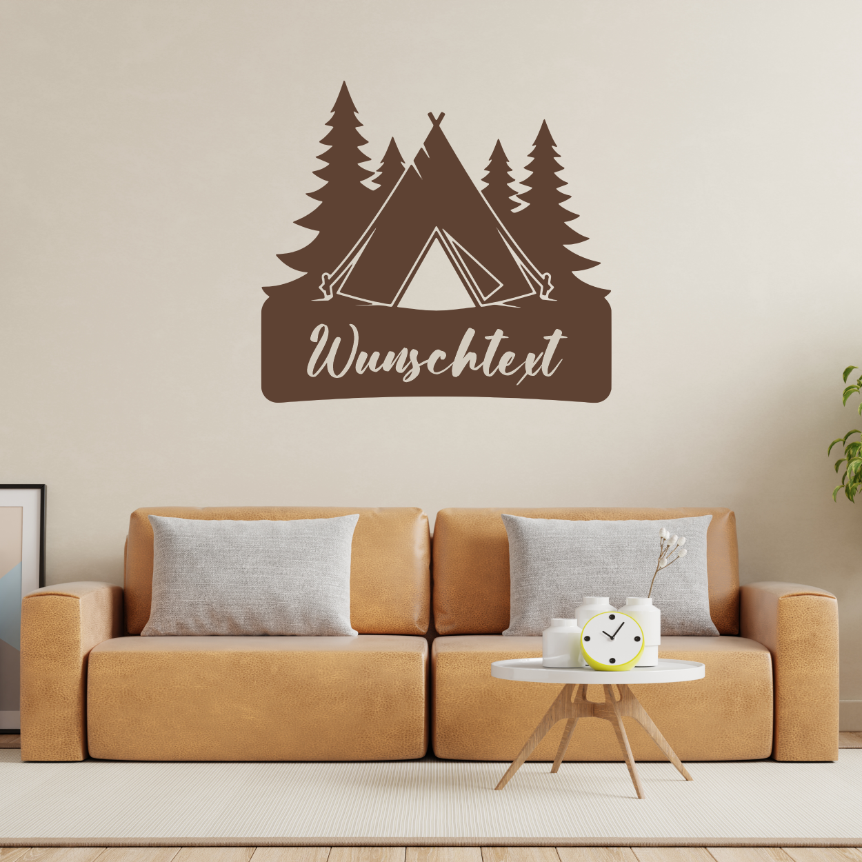 Wandtattoo Camping mit Wunschtext – personalisiert