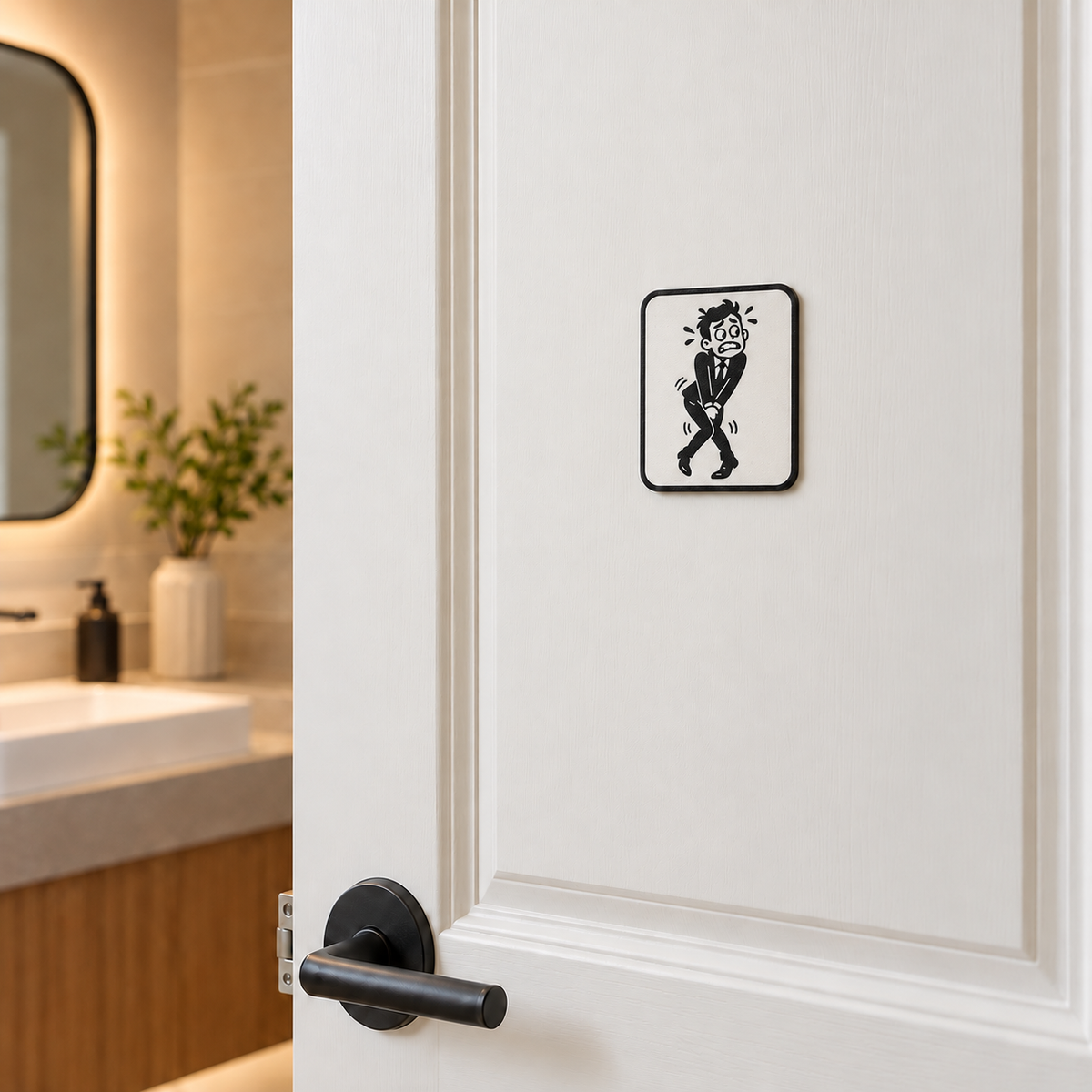 3D WC Türschild lustig – witzige Toiletten-Piktogramme – Produktansicht