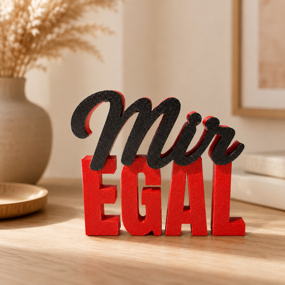 3D Schriftzug Mir egal zum Aufstellen