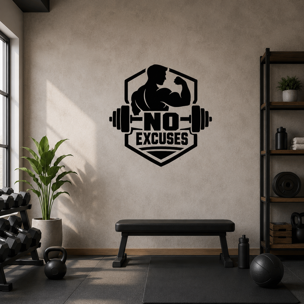 Wandtattoo Bodybuilder Motivansicht in Folienoptik