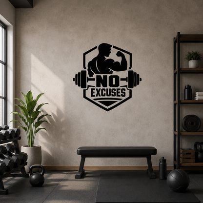 Wandtattoo Bodybuilder Motivansicht in Folienoptik