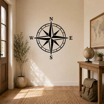 Wandtattoo Kompass Motivansicht in Folienoptik