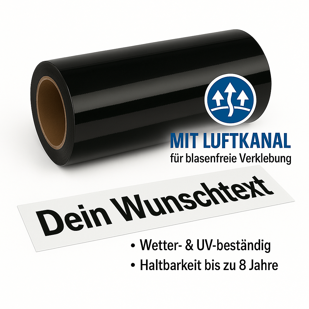 Wunschtext Aufkleber personalisiert – Schrift 1 – Folienaufkleber aus Vinylfolie mit Luftkanal-Technologie, Produktbild 2
