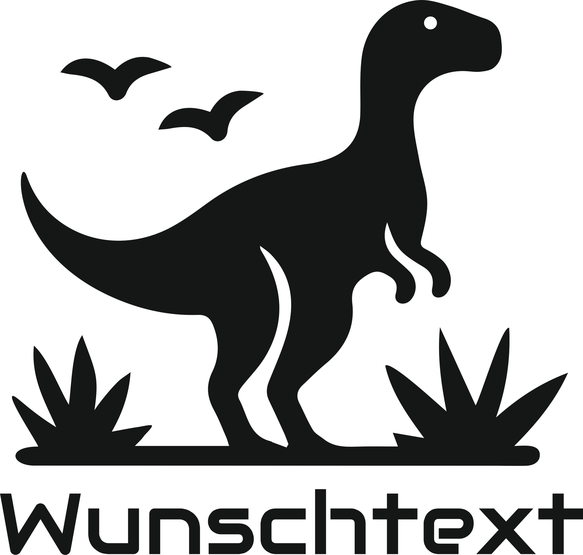 Wandtattoo Dino mit Name – personalisiert