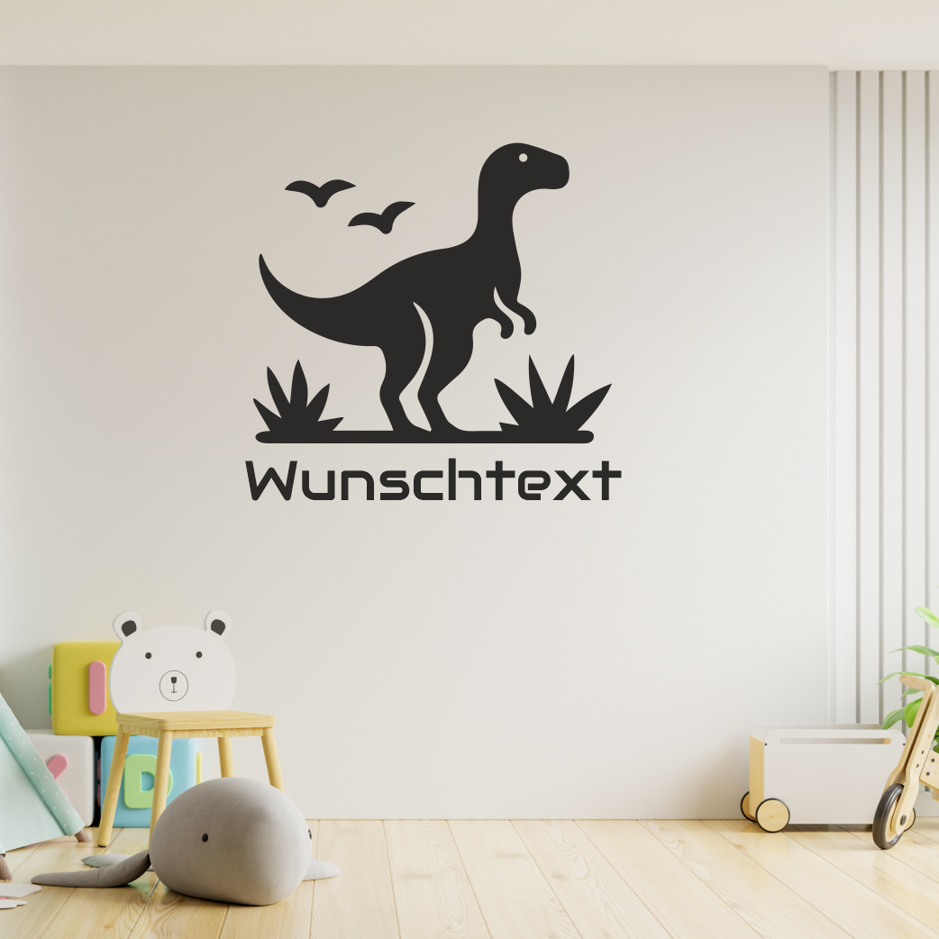 Wandtattoo Dino mit Name – personalisiert