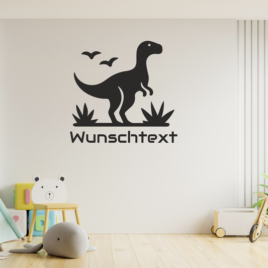 Wandtattoo Dino mit Name – personalisiert