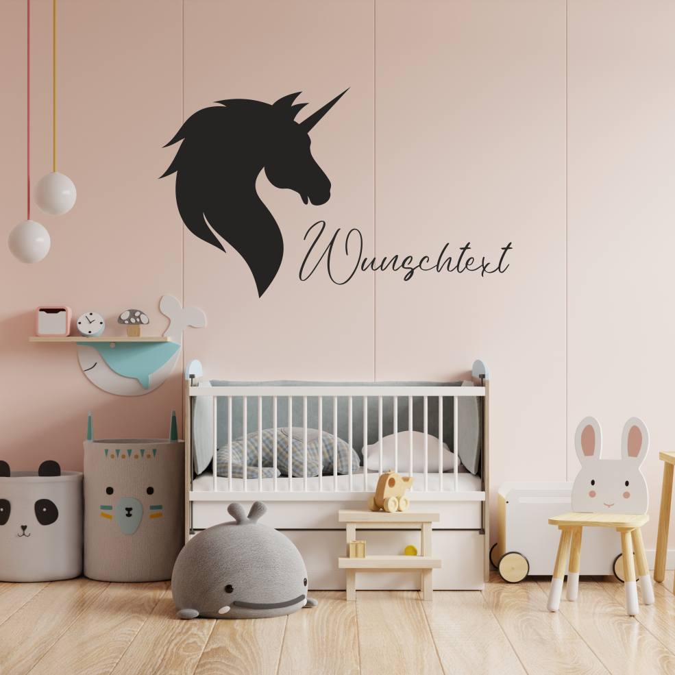Wandtattoo Einhorn mit Namen – personalisiert