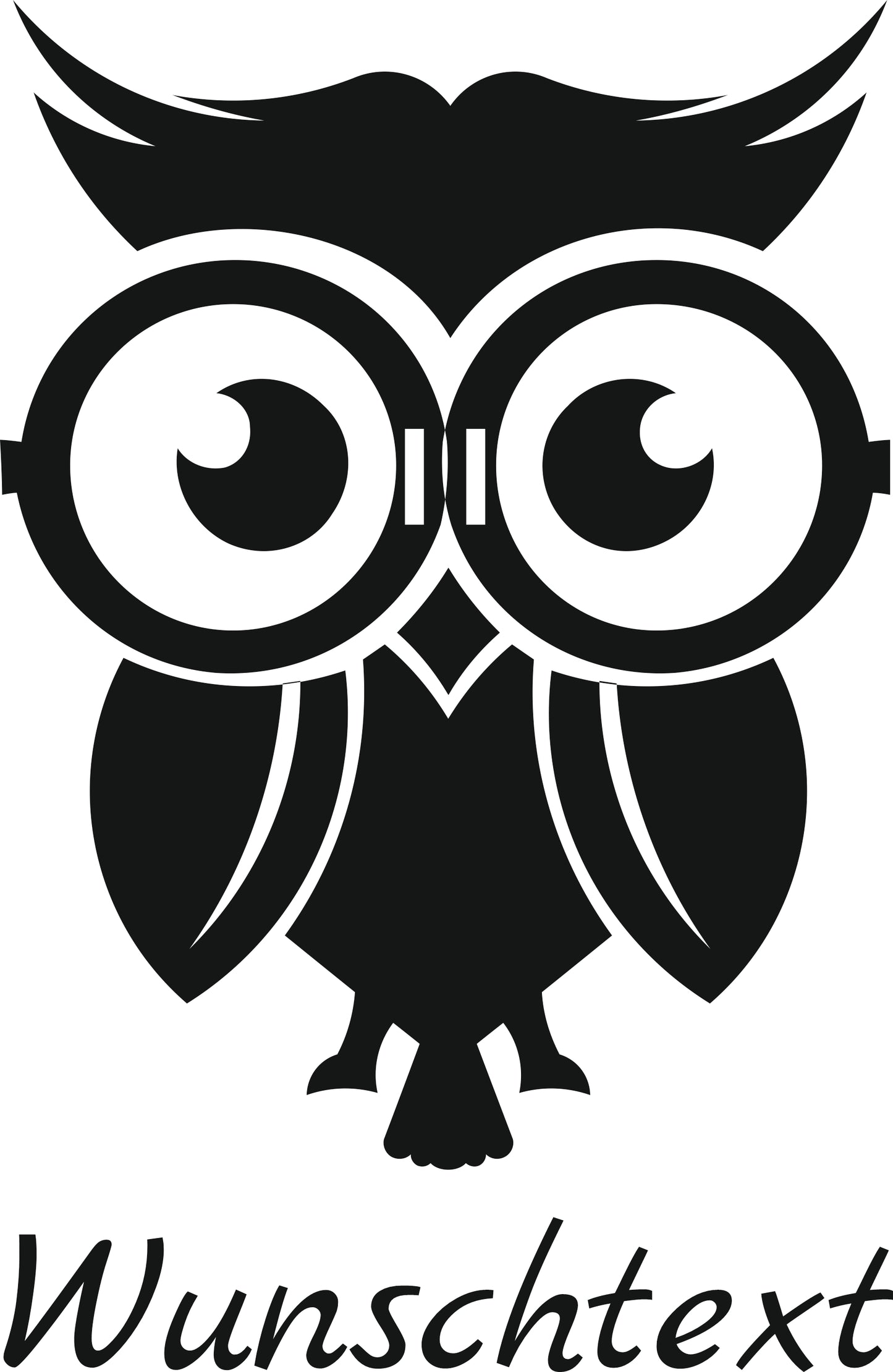 Wandtattoo Eule mit Brille und Namen