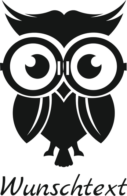 Wandtattoo Eule mit Brille und Namen