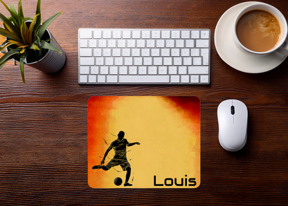 Mauspad Fußballer Silhouette personalisierbar mit Name oder Wunschtext – Produktbild 2