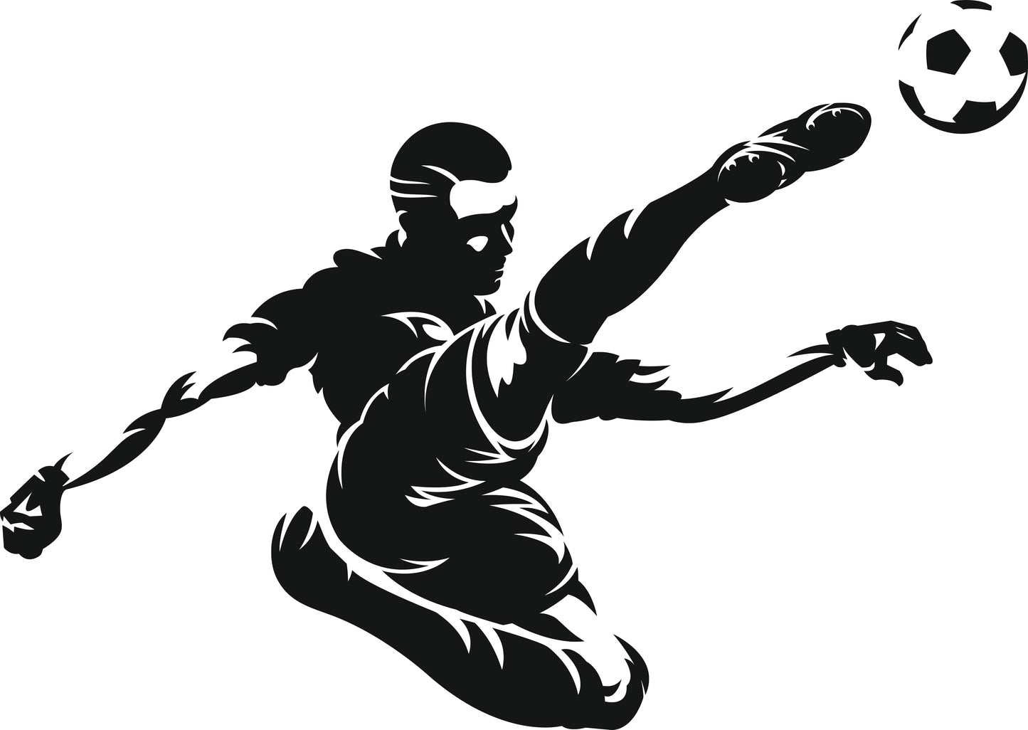 Wandtattoo Fußballspieler als Wanddeko im Wohnraum