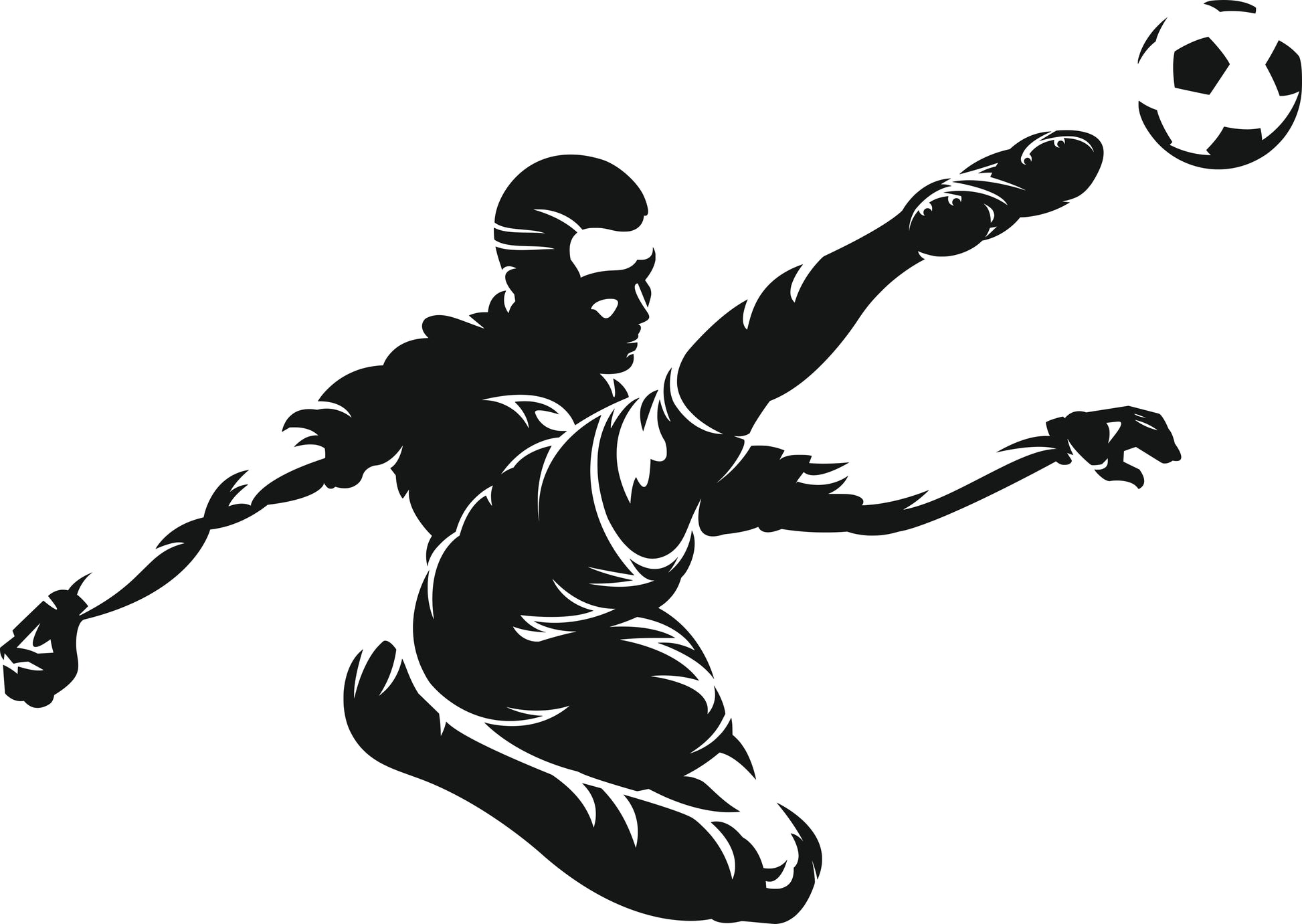 Wandtattoo Fußballspieler als Wanddeko im Wohnraum