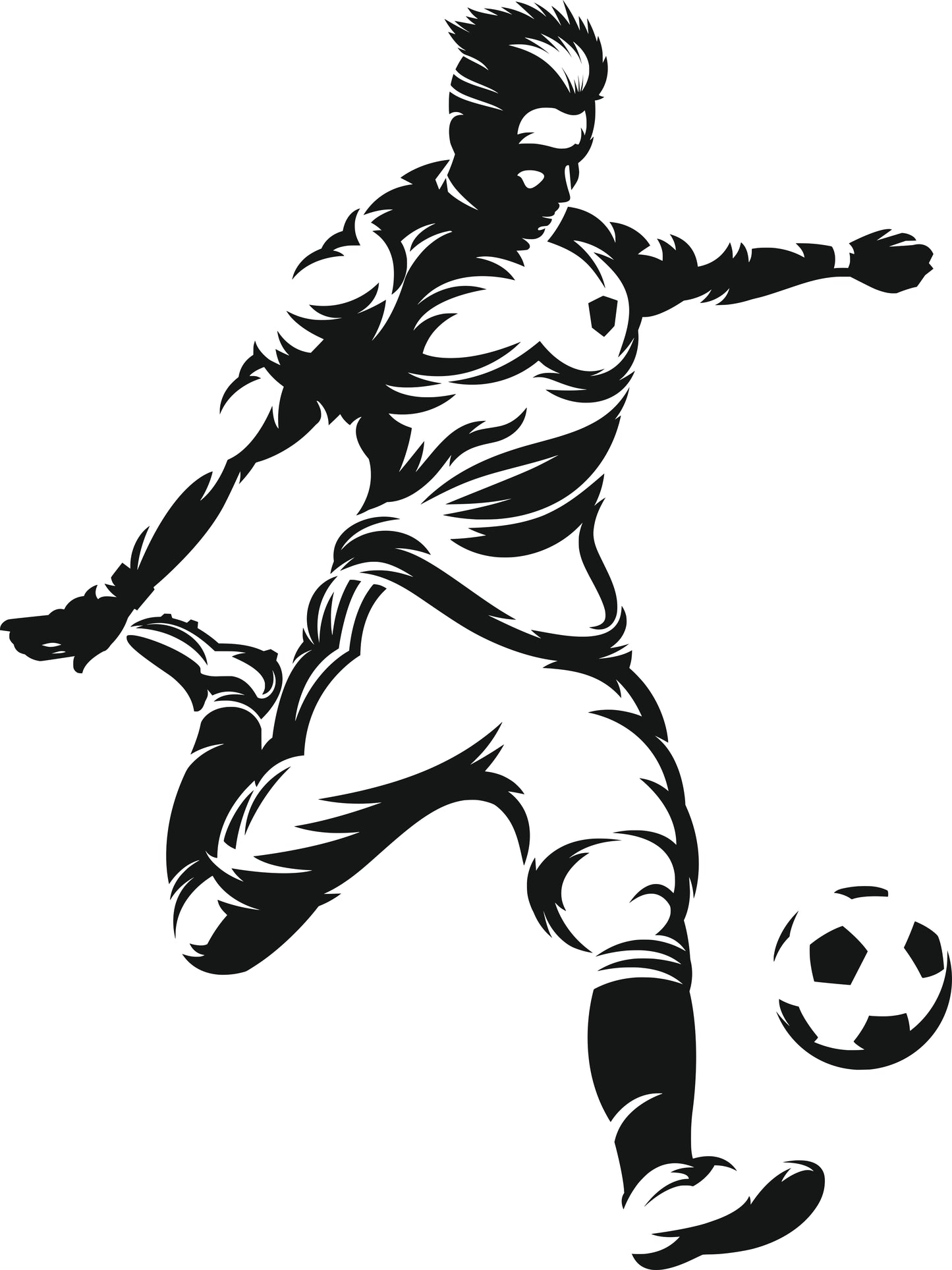 Wandtattoo Fußballspieler dynamisch als Wanddeko im Wohnraum