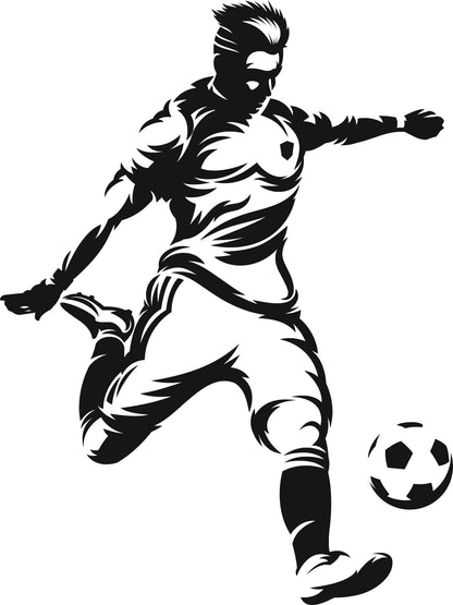 Wandtattoo Fußballspieler dynamisch als Wanddeko im Wohnraum