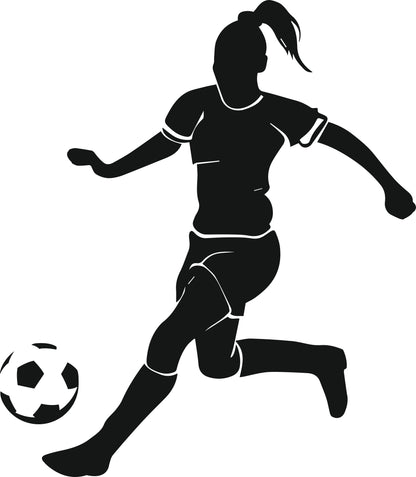Wandtattoo Fußballspielerin als Wanddeko im Wohnraum