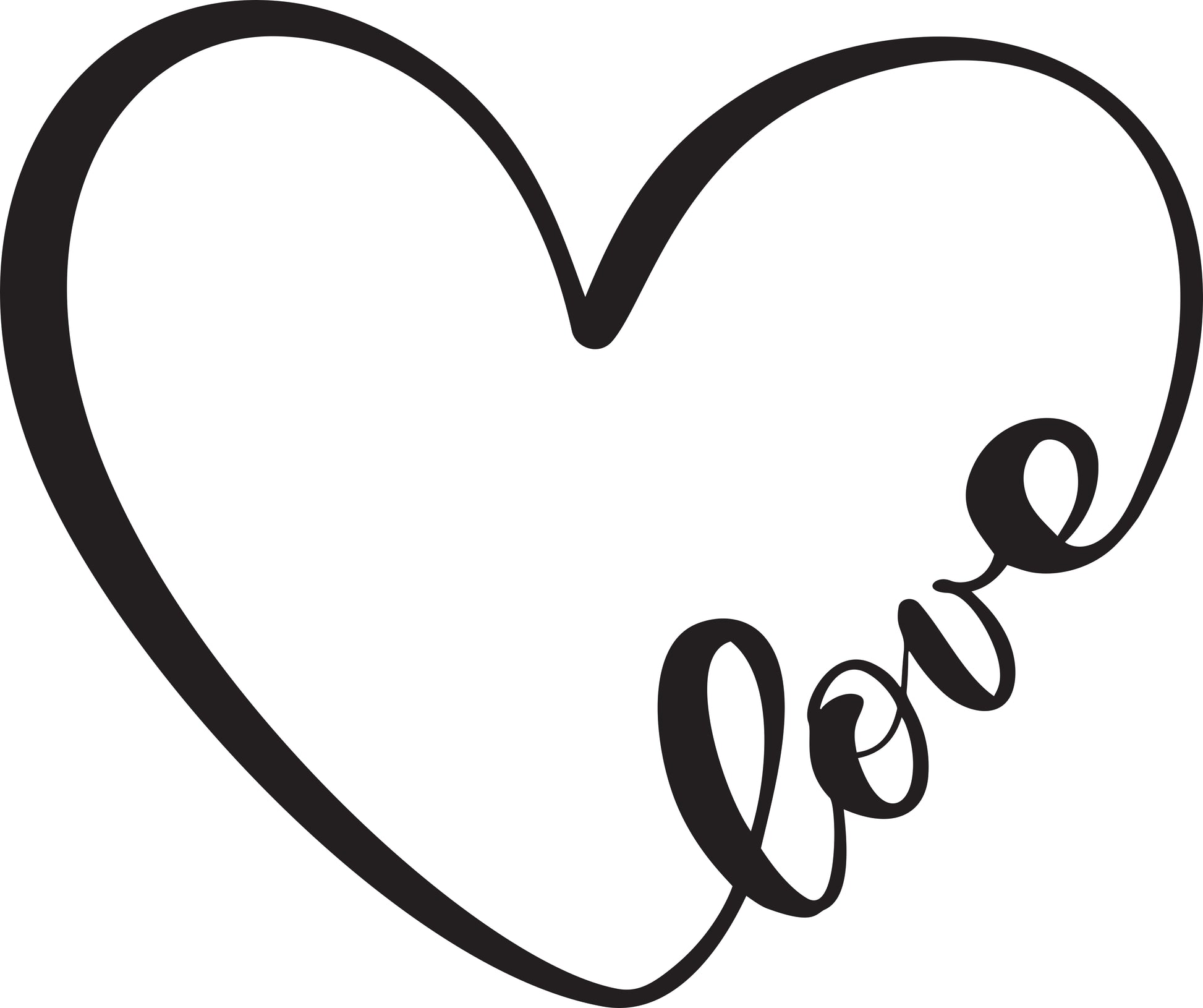 Wandtattoo Herz Love als Wanddeko im Wohnraum