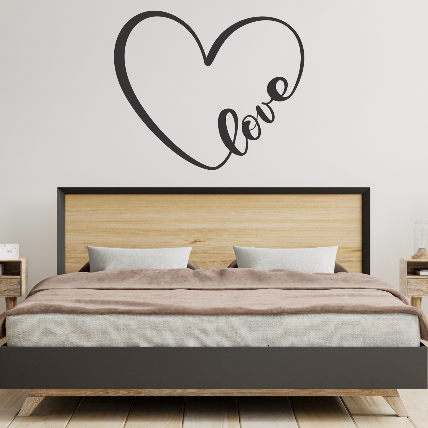 Wandtattoo Herz Love Motivansicht in Folienoptik
