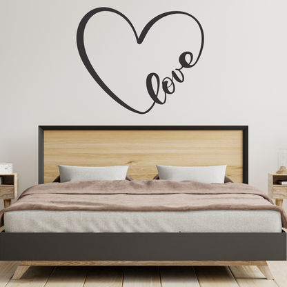 Wandtattoo Herz Love Motivansicht in Folienoptik