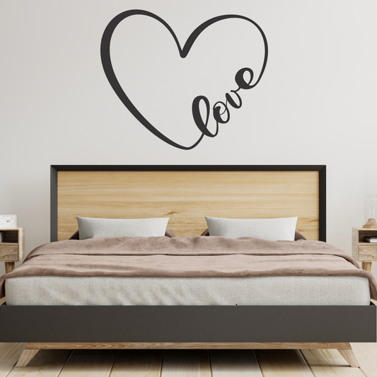 Wandtattoo Herz Love Motivansicht in Folienoptik