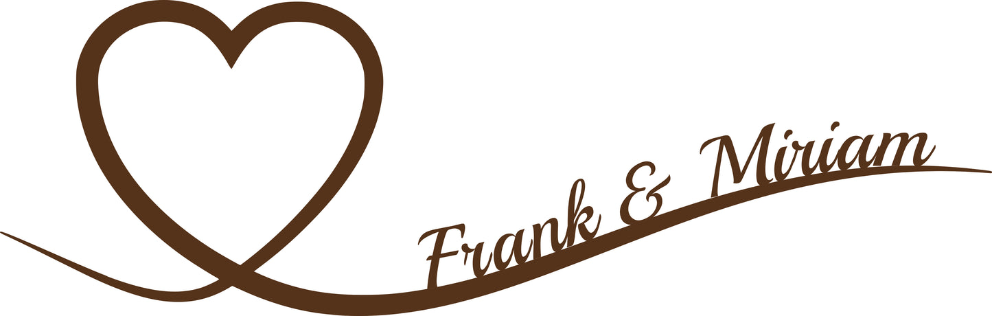 Wandtattoo Herz mit Namen – personalisiert